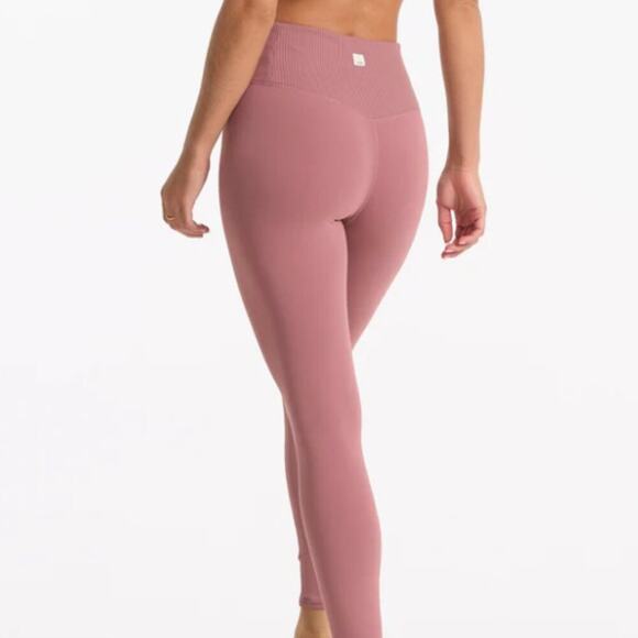 NWT Vuori Ribbed Studio High Rise 7/8 Leggings 24.5" Marsala/Mauve Size L - Picture 4 of 12
